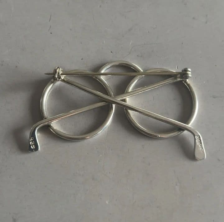 silver925 丸めがね vintage ブローチ