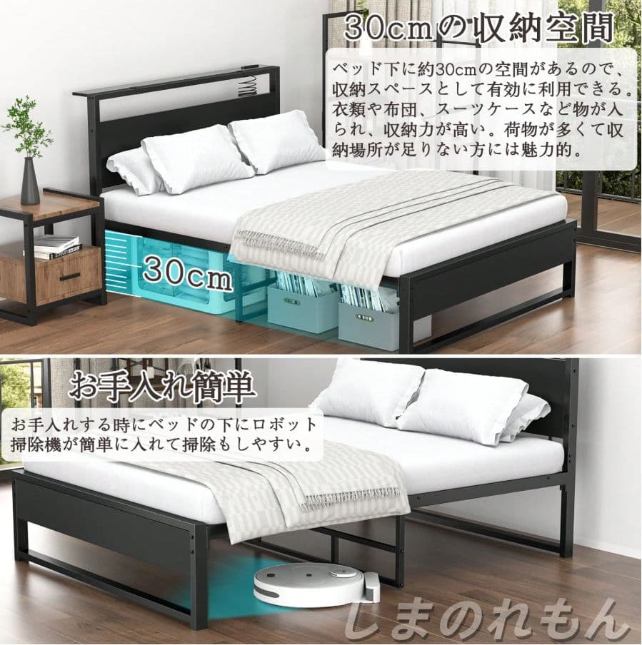 シングルパイプベッドフレーム 耐荷重 200kg 送料無料 組立簡単