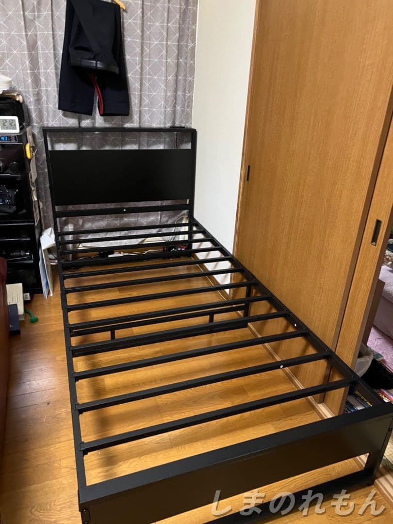 シングルパイプベッドフレーム 耐荷重 200kg 送料無料 組立簡単
