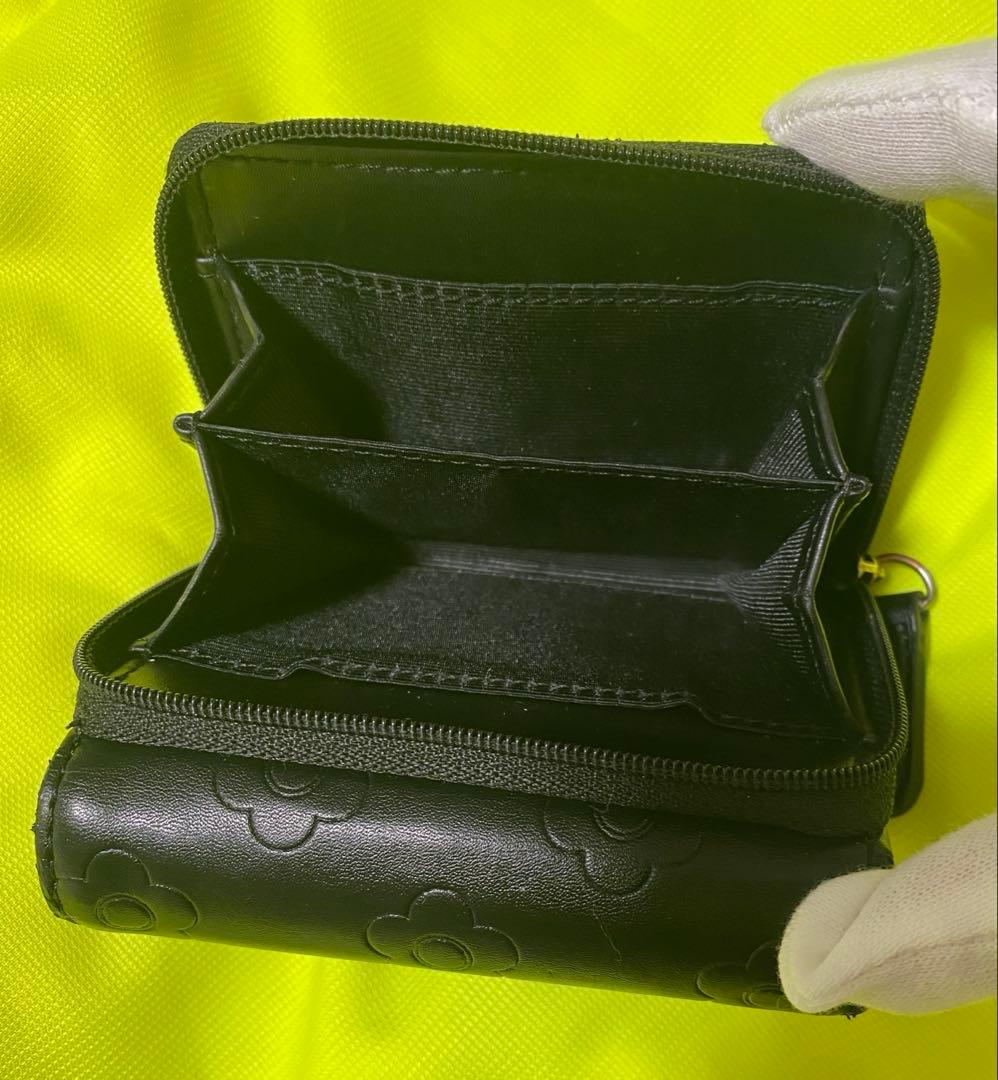 MARY QUANT　デイジーアウトラインパターン2 ミニウォレット（ブラック）