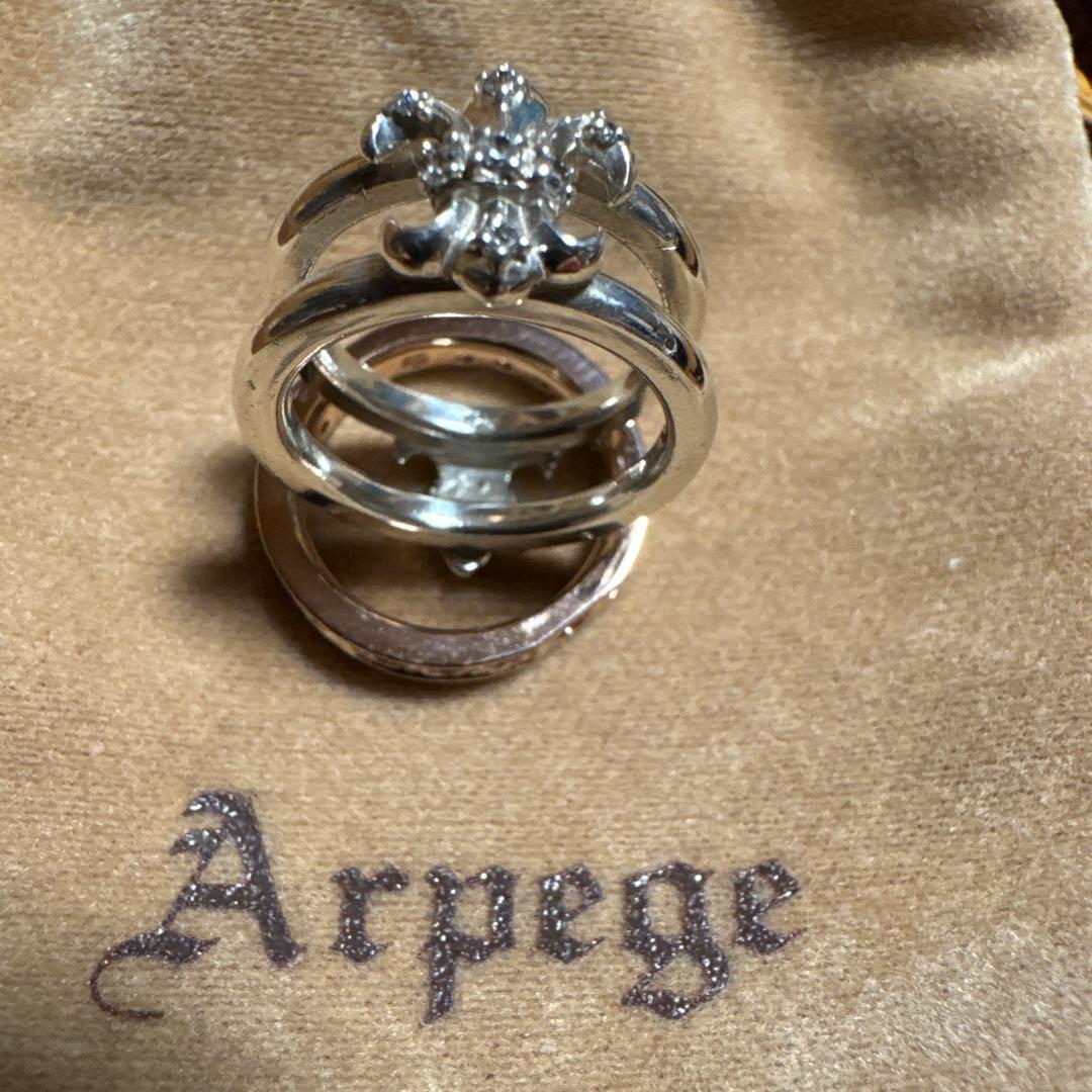 Arpege K10ピンクゴールド シルバー リング　美品希少入手困難品