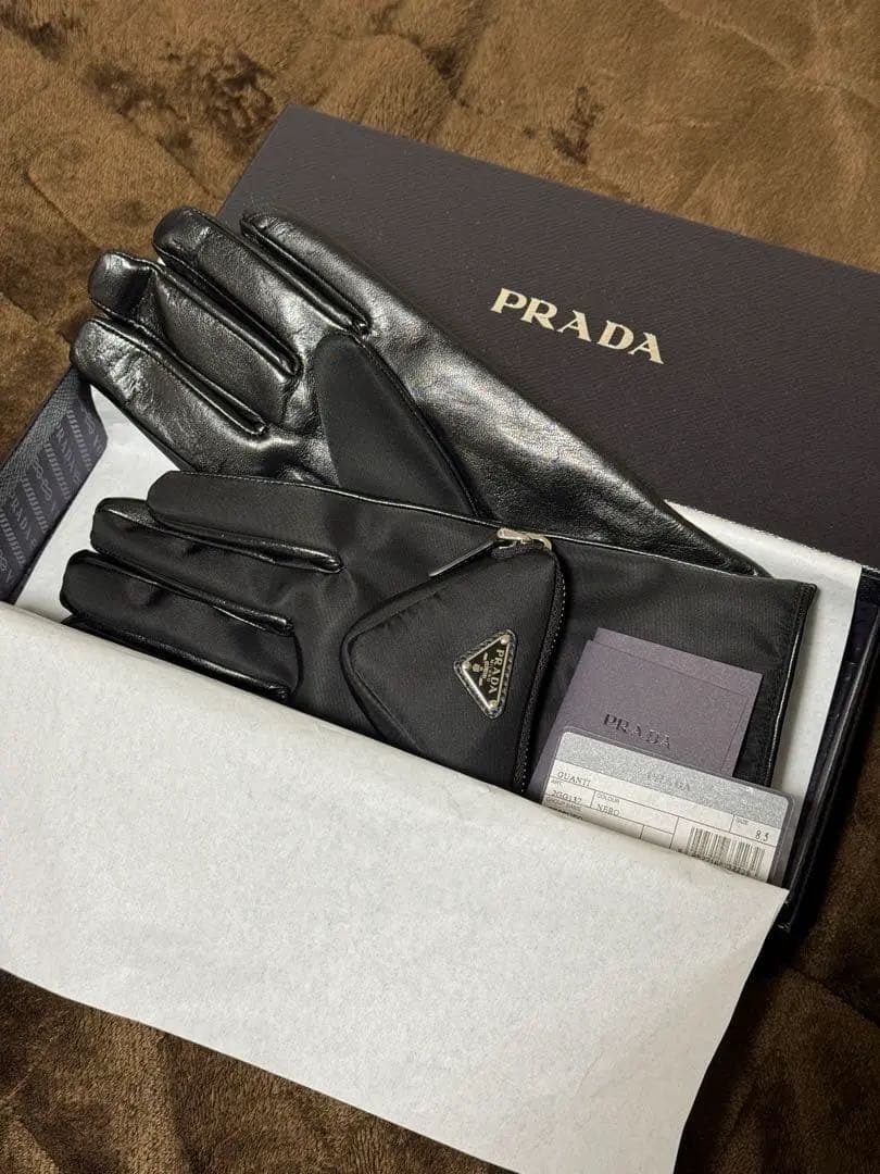 PRADA Re-nylon レザーグローブ 8.5 - メルカリ