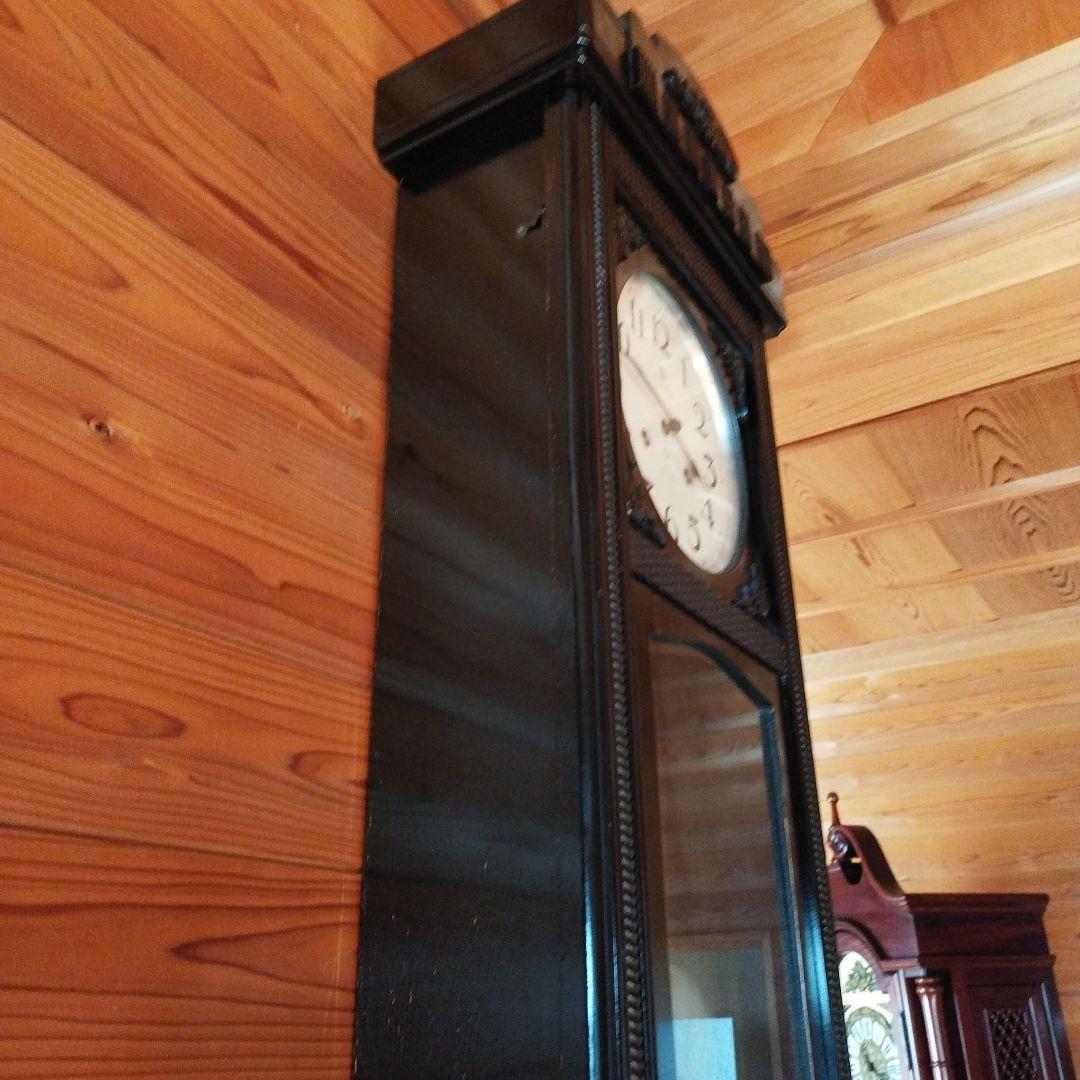 大型木製壁掛け時計 黒 　海恋太郎