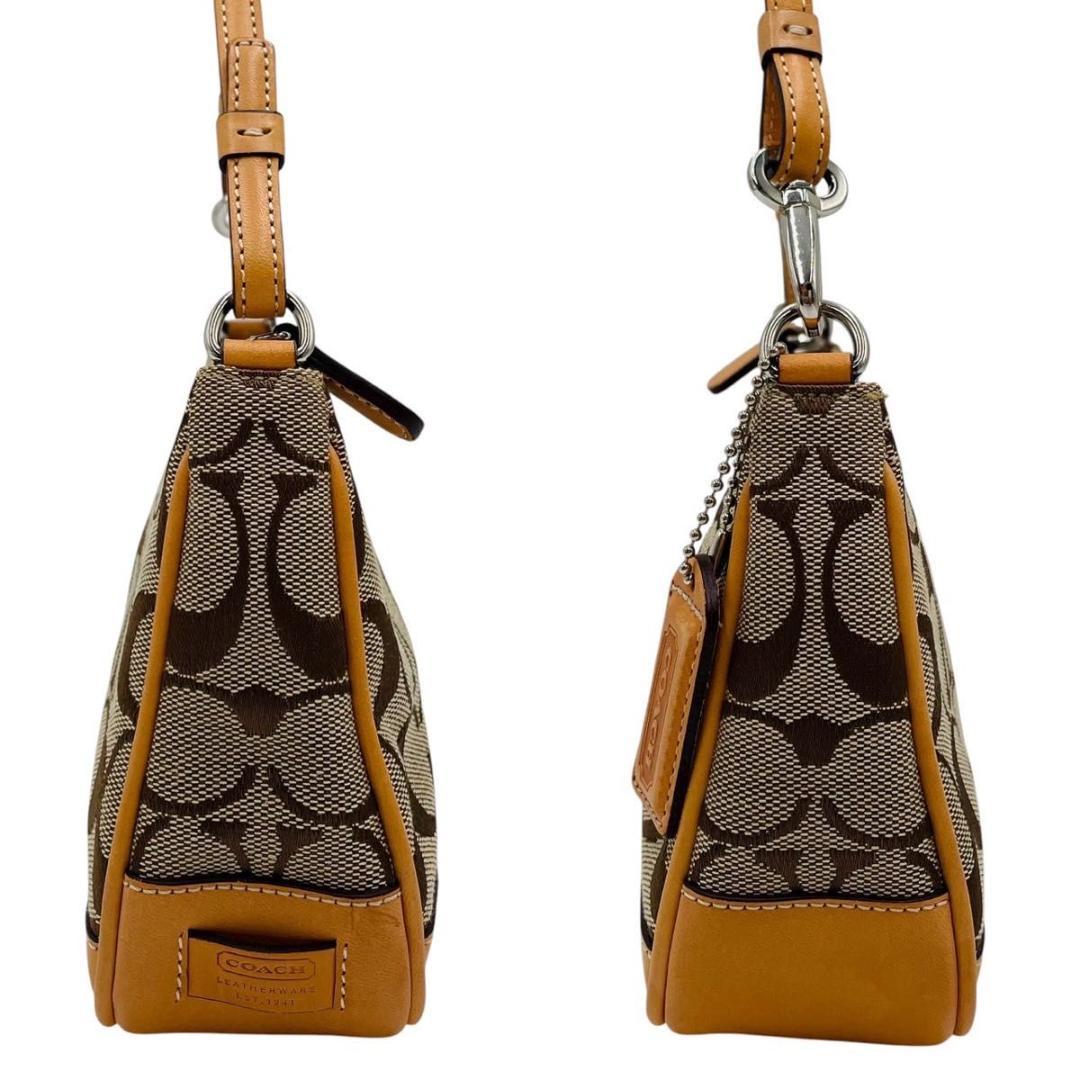 美品 コーチ ショルダーバッグ アクセサリーポーチ キャンバス 6094