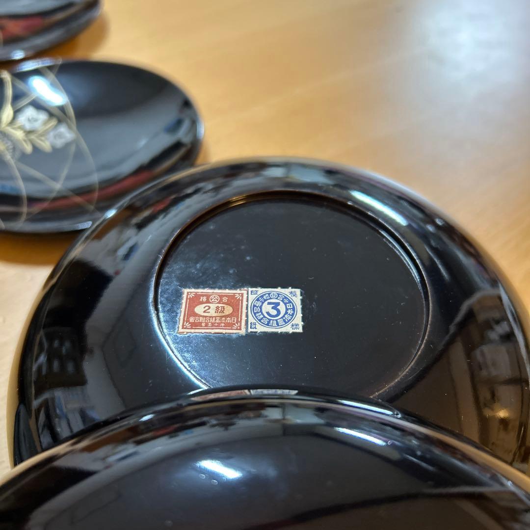 本漆器 昭和15年頃　菓子器 セット 5小皿 1器　交渉ok!
