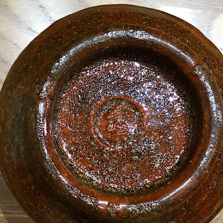 楽焼　二代　小川長楽作　香炉　在銘　無傷保証　箱無　古物。