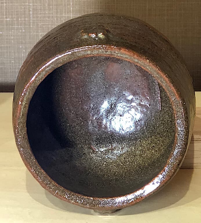 楽焼　二代　小川長楽作　香炉　在銘　無傷保証　箱無　古物。