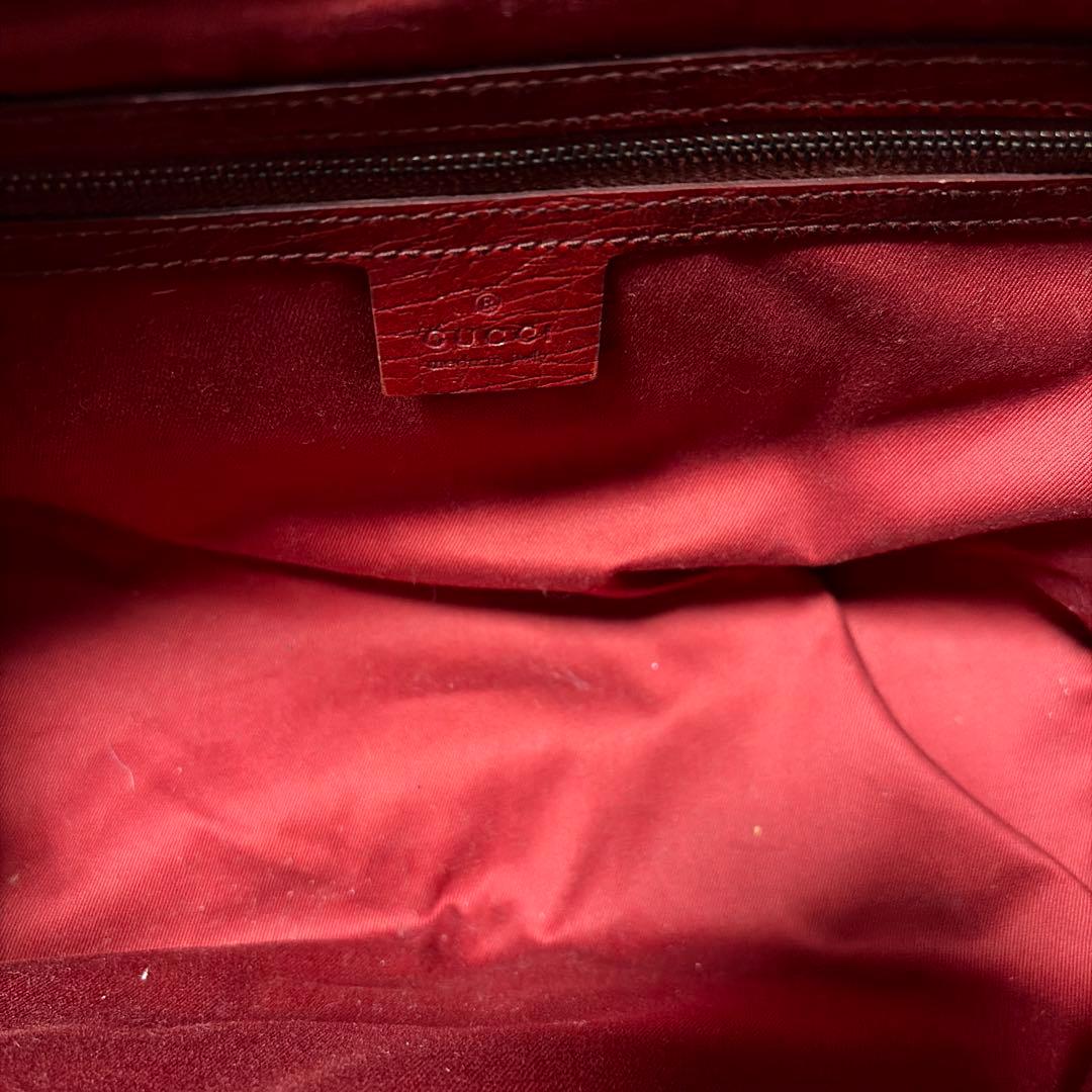 Gucci レッド ハンドバッグ バンブーハンドル