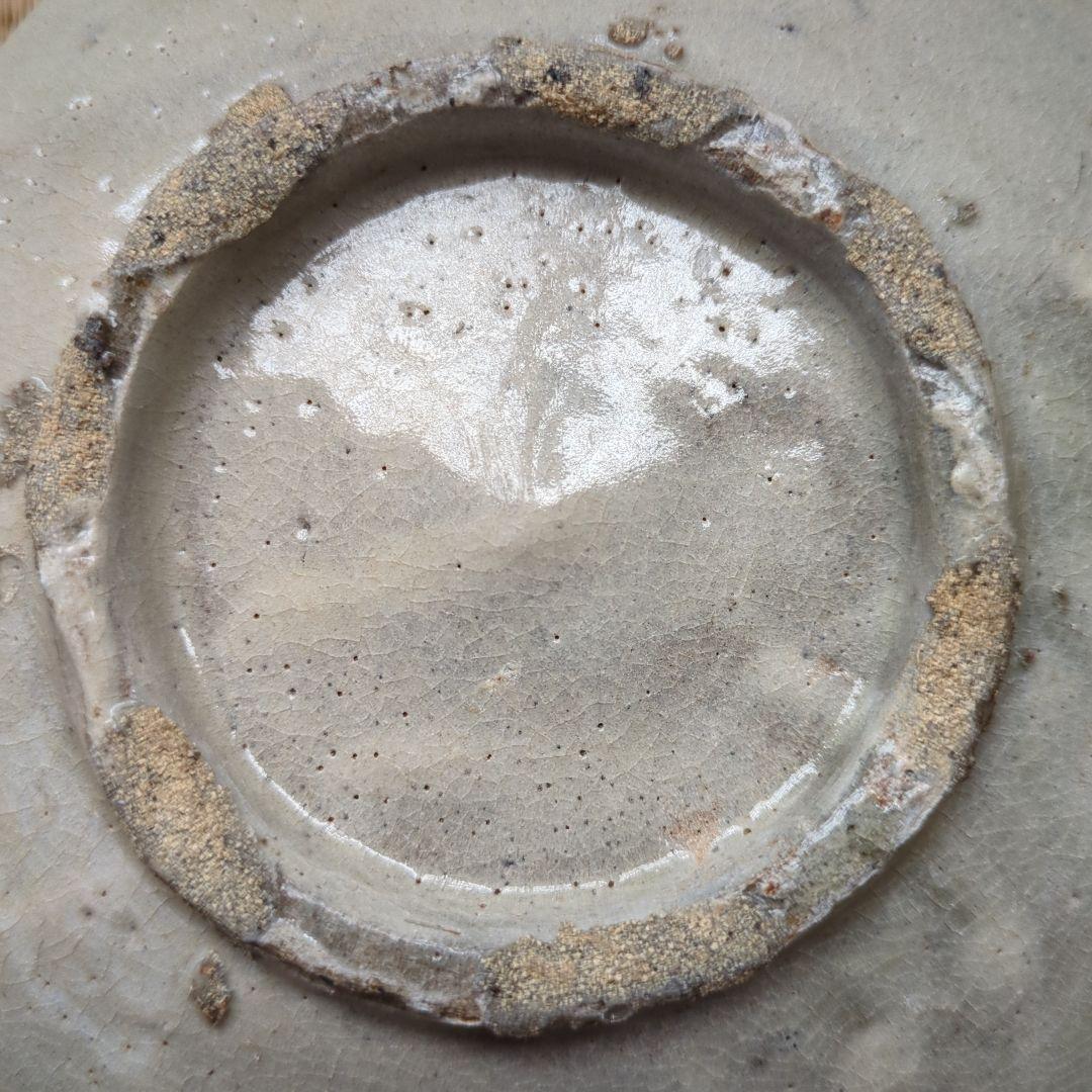 不規則な形状の陶器皿　緑釉陶片　古唐津　椎の峰　骨董品