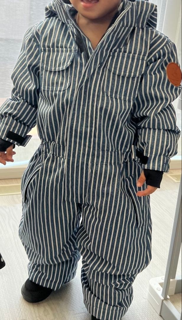 【美品】yuk ユック　スキーウェア　つなぎ　ヒッコリー　サイズ90 男の子