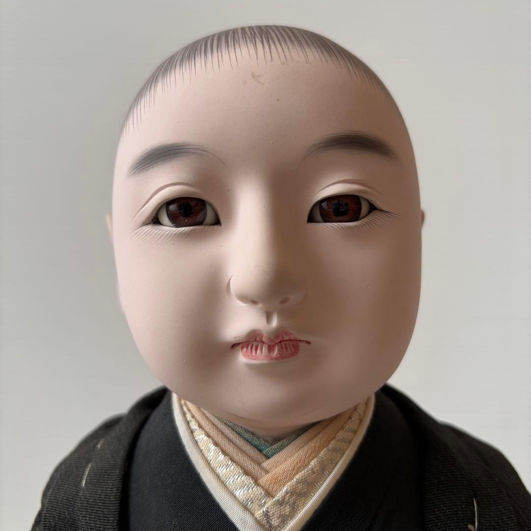 極美品 古い市松人形 45cm 箱入り 元箱 男の子 ドール 人形 男の子