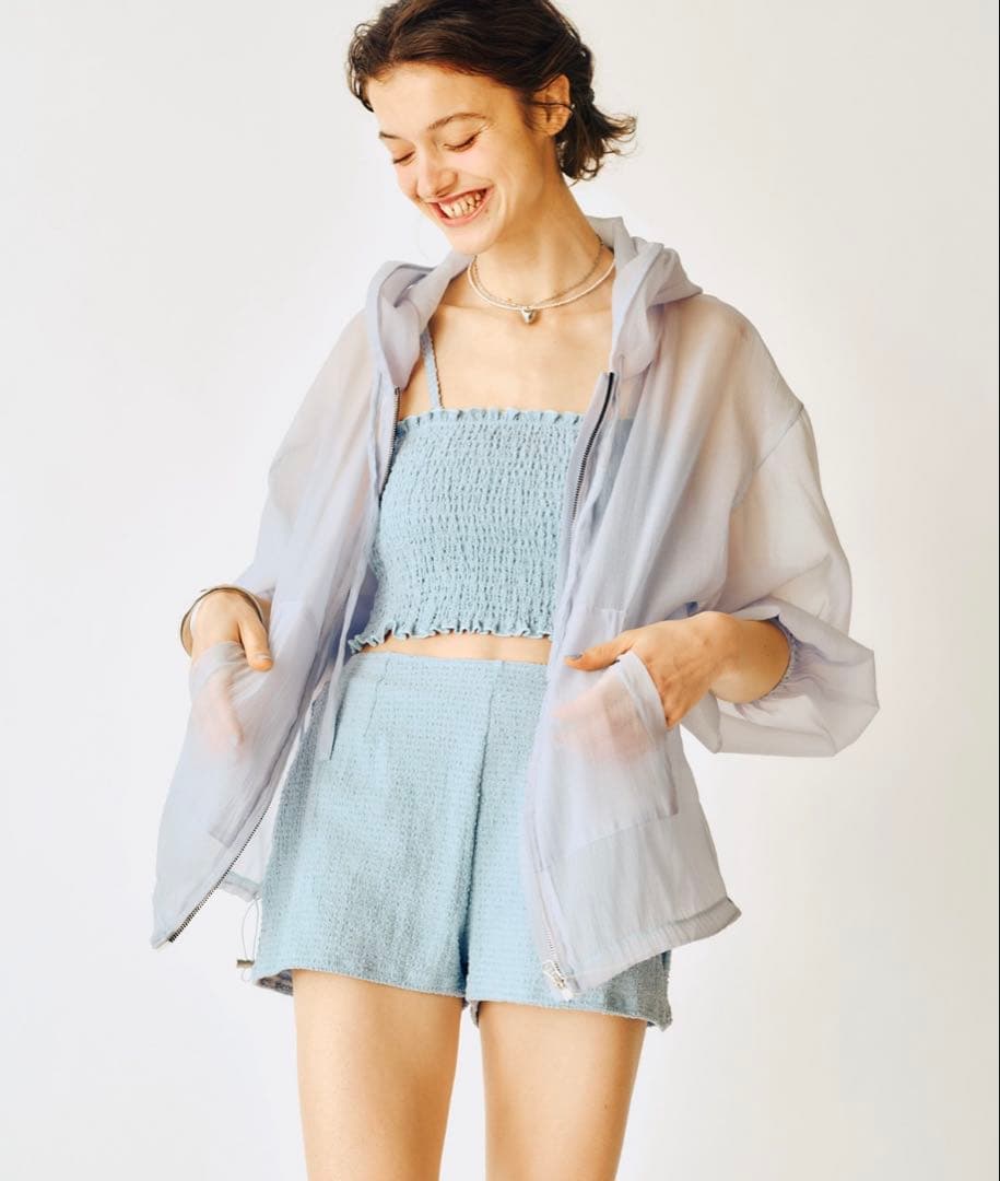 シアーパーカー4SETスイムウェア M ブルー 水着 mystic