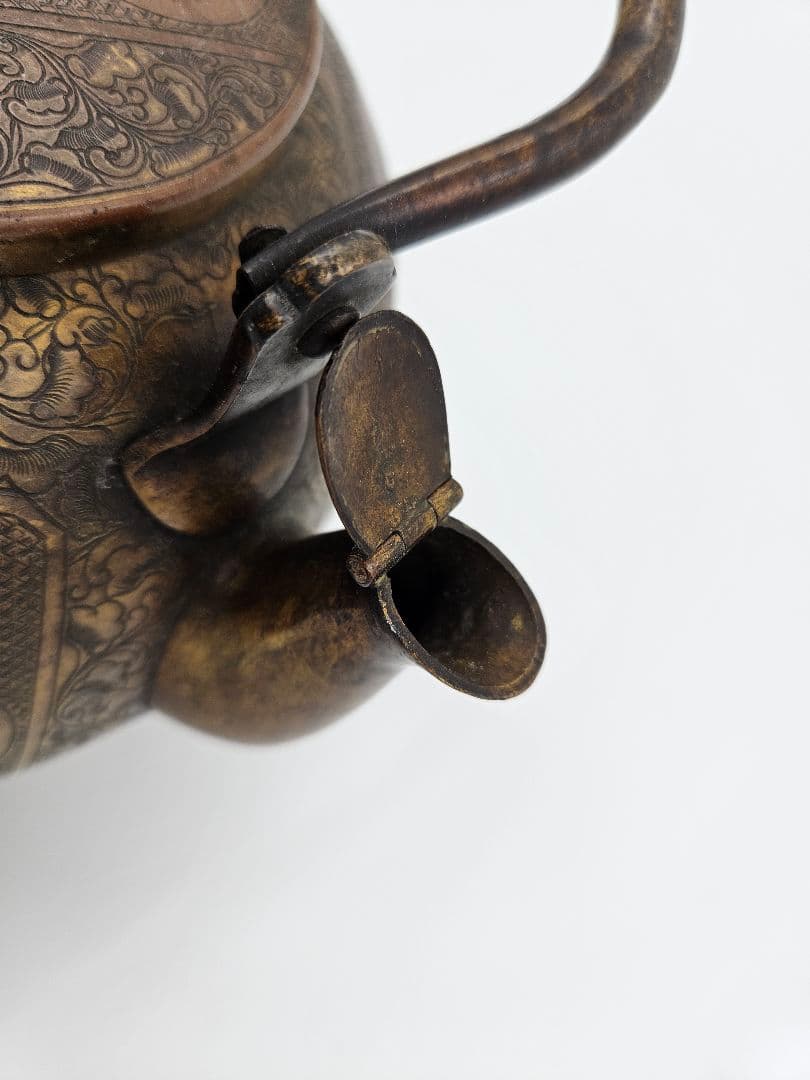 徳川家伝来 三つ葉葵紋 金銅薬缶 大名道具 煎茶道具 湯沸 時代物 骨董