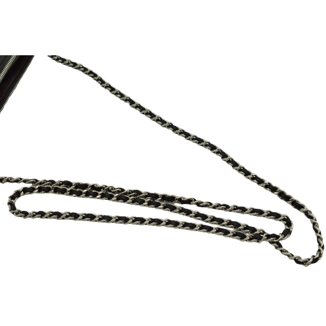 CHANEL シャネル マトラッセ チェーンウォレット ラムスキン 黒