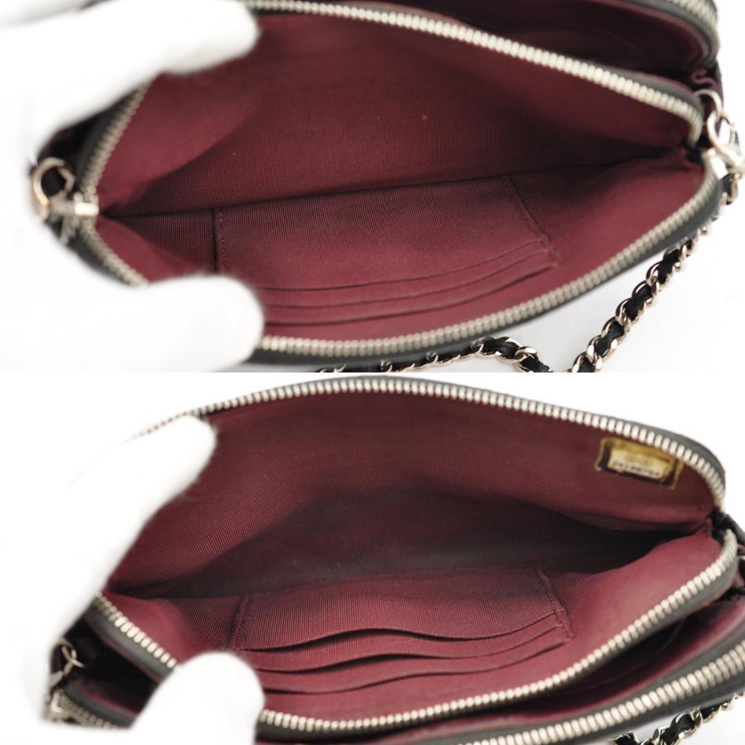 CHANEL シャネル マトラッセ チェーンウォレット ラムスキン 黒