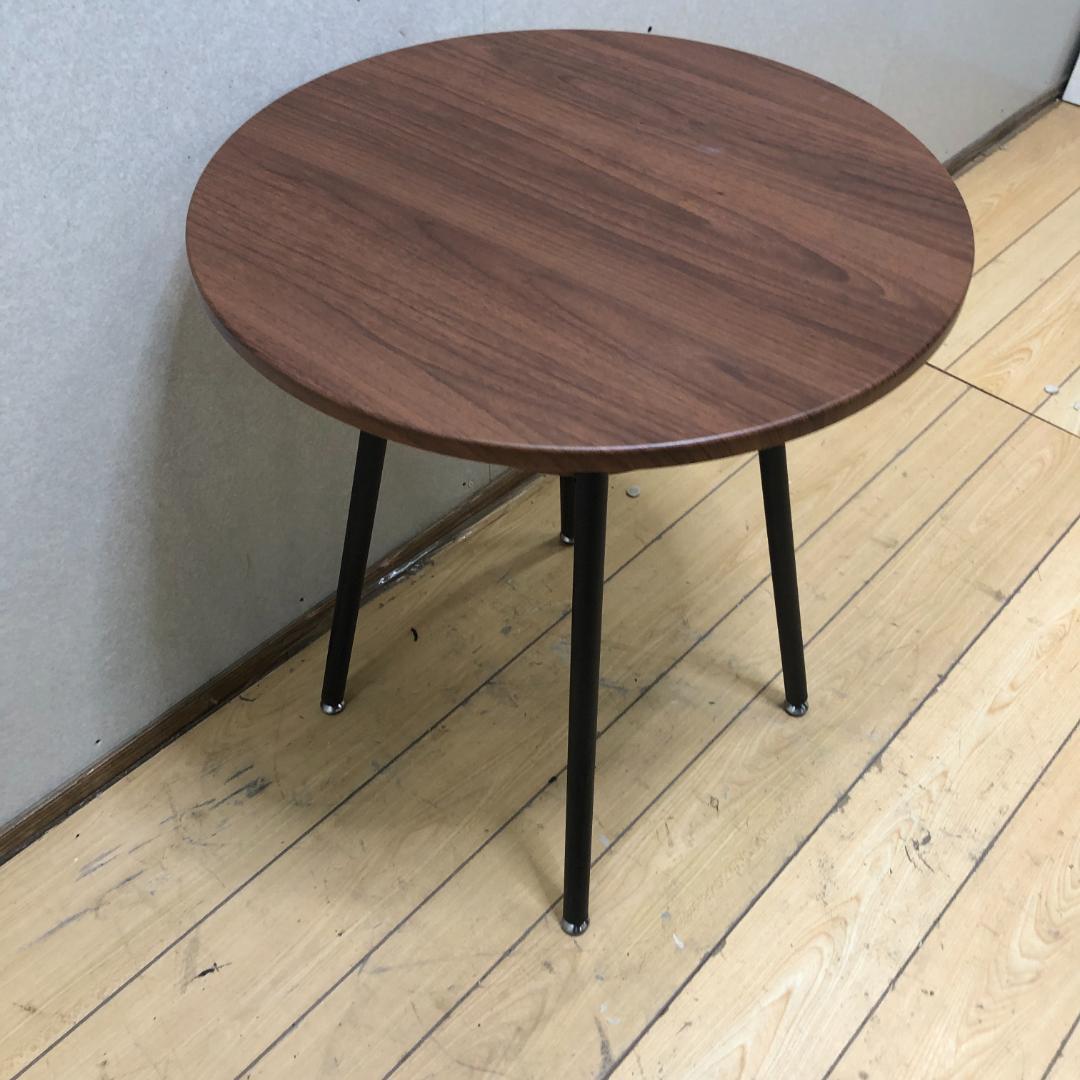 送料無料 丸サイドテーブル 木製天板 ブラック脚 北欧風 モダン 250918