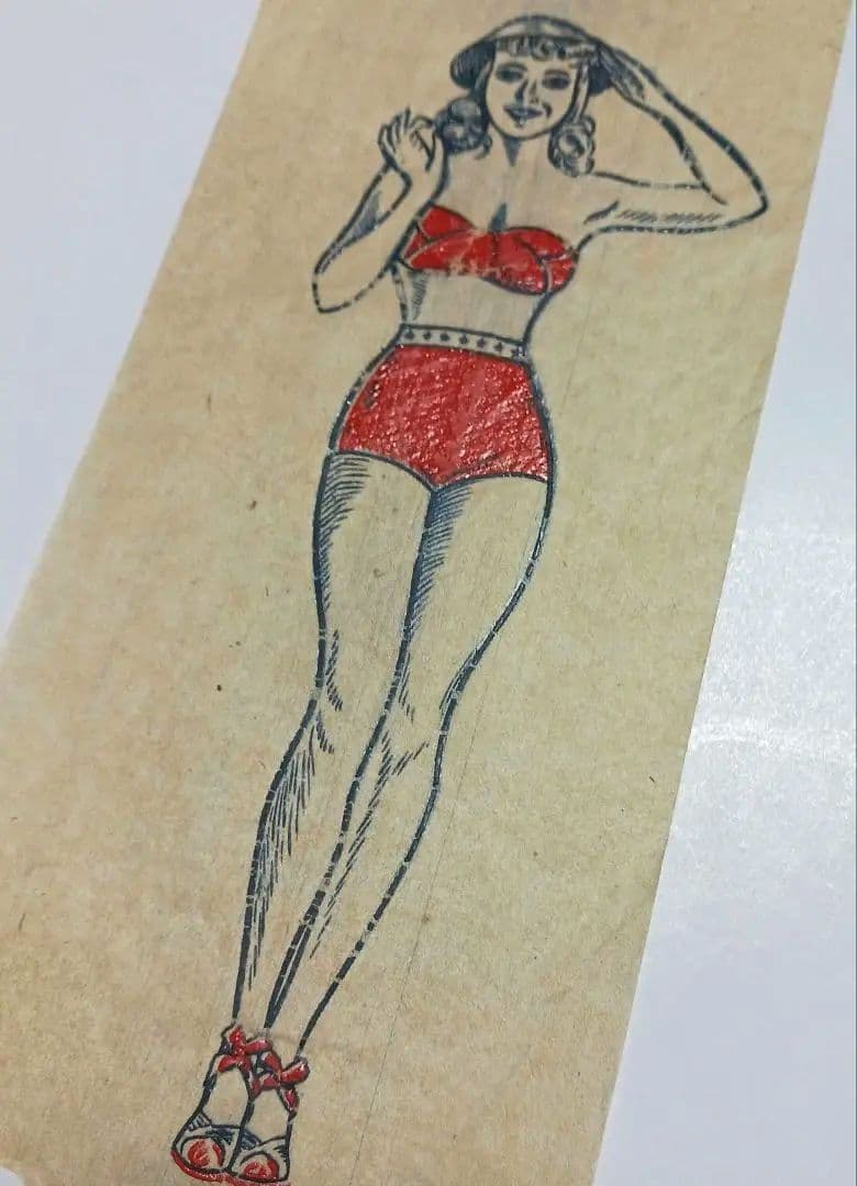 50s ビンテージ転写紙 ピンアップガール