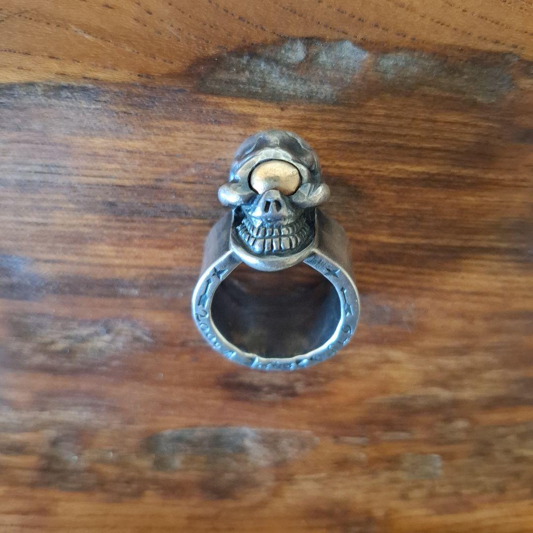 ベ*タ様 ストップライトスカルリング18金目21号　的を絞って生きろ！