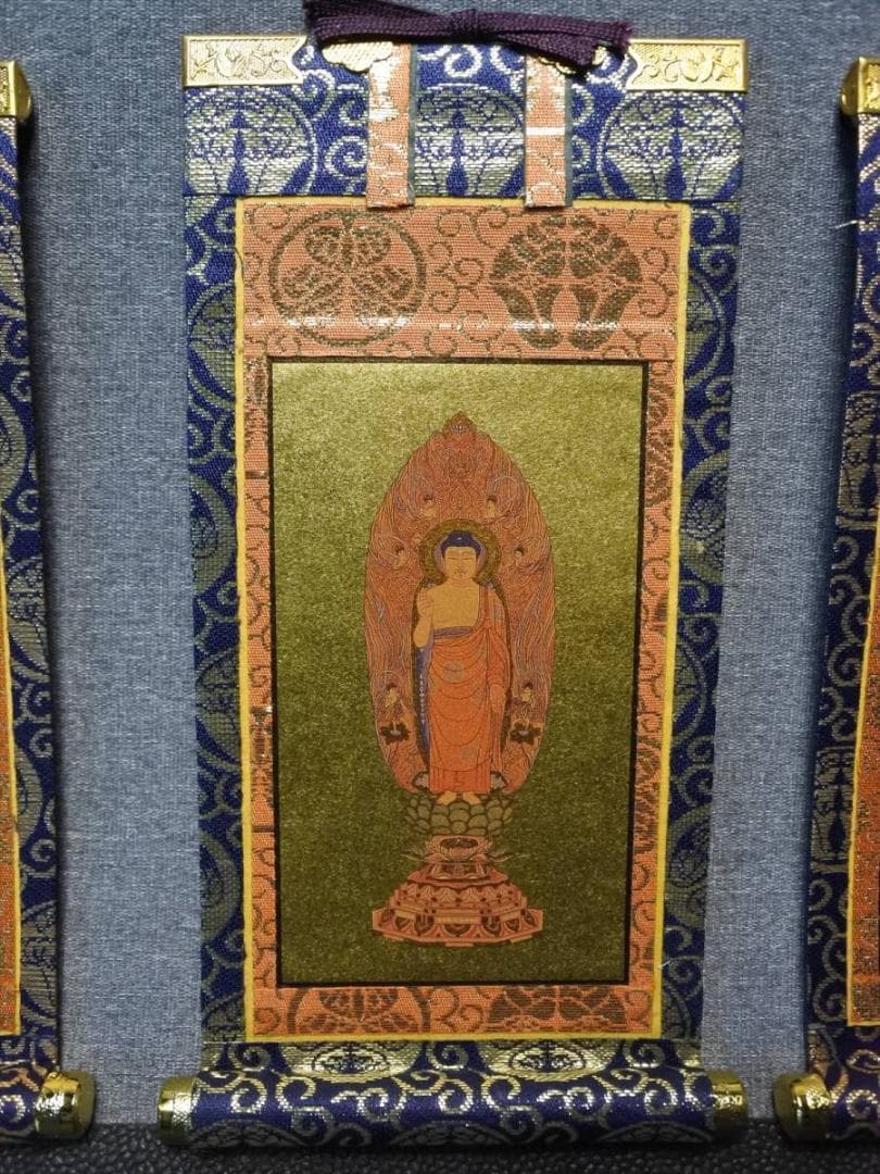 未使用保管品掛軸セット浄土宗舟立弥陀善導・法然仏具627