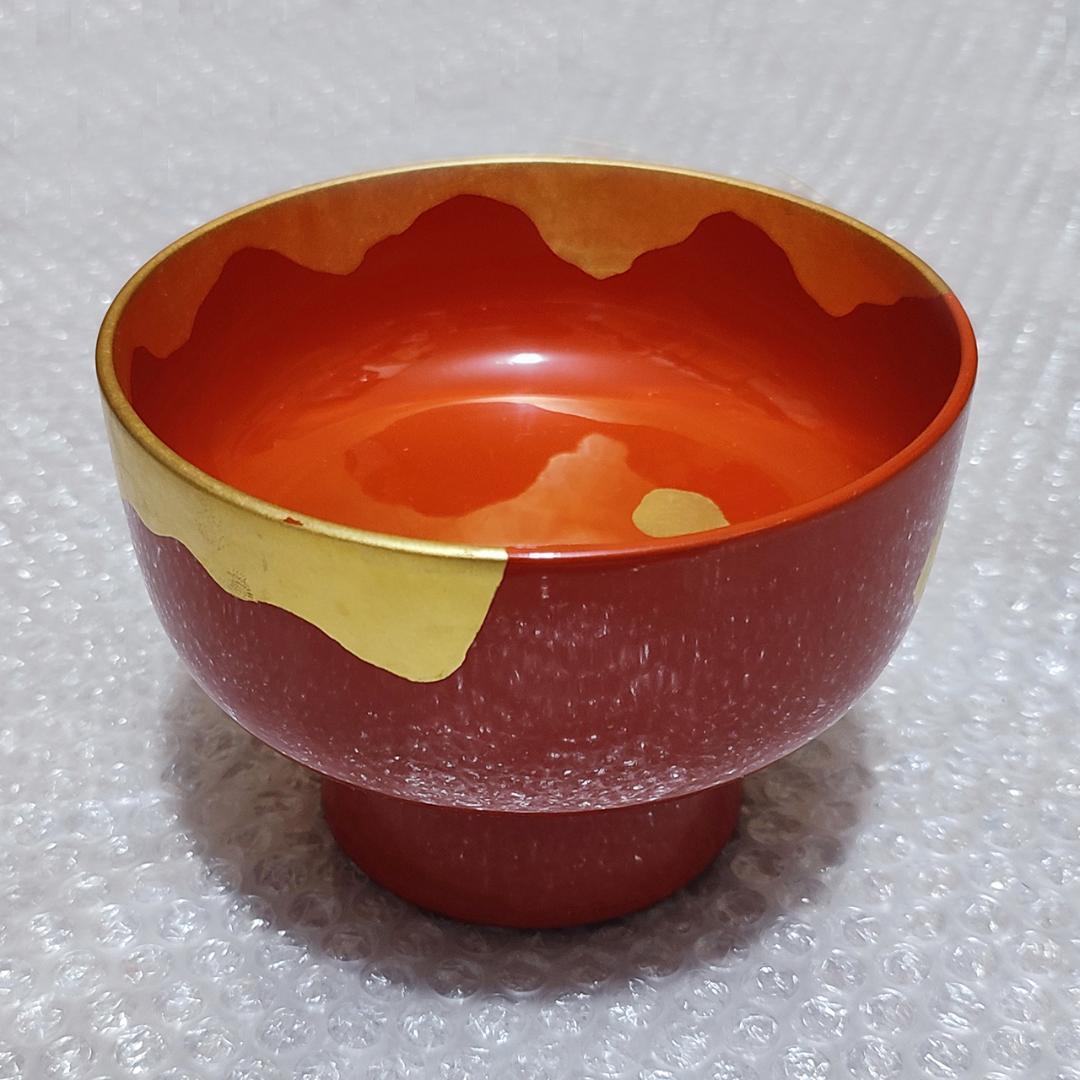 輪島塗 米永 朱金の椀 希少な高足椀