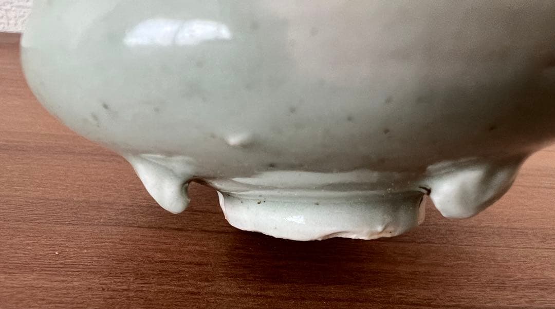 砧青磁千鳥香炉 中国龍泉窯産 箱有 灰有 年代物 香合