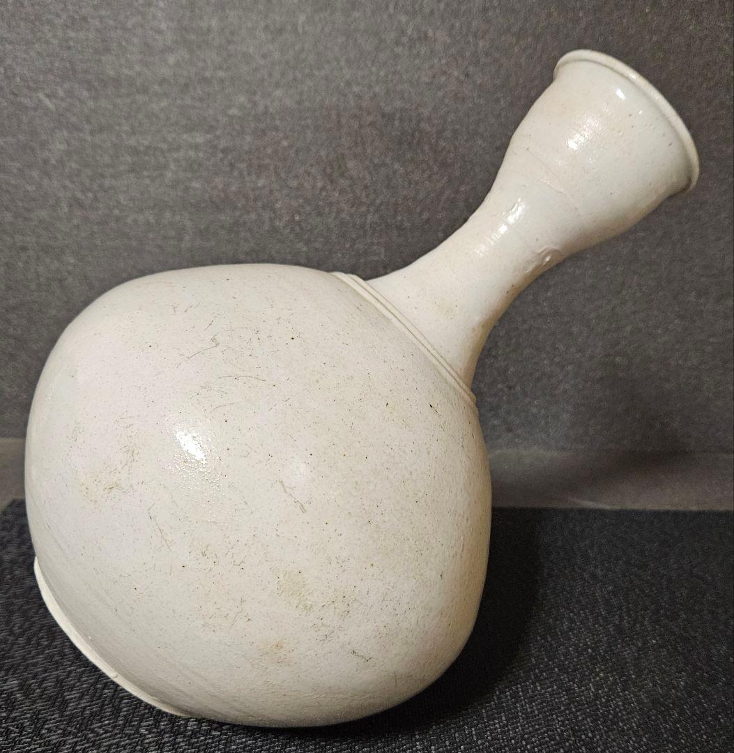 李氏朝鮮時代　朝鮮古美術　朝鮮古陶磁器　李朝白磁　高さ　28.2cm 広口　大壺