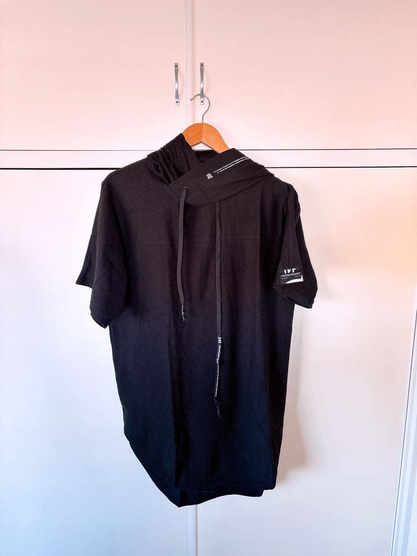 IKE×SPYAIR】IVT コラボ フードTシャツ 黒 ワッフル素材 F