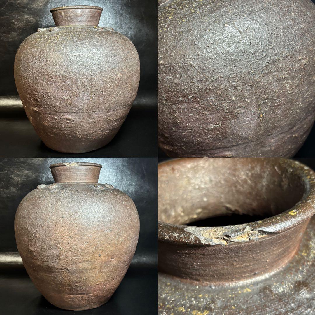 ★古陶磁/古備前 大壺 窯印！幅 約37㎝・高さ 約39.5㎝★