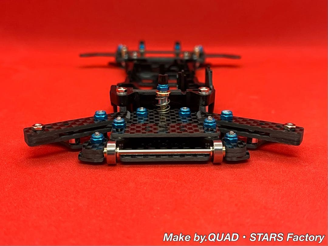 【ミニ四駆・S2用】2軸ATピボット＋1軸アンカー＋リヤスキッド　ブラックアウト