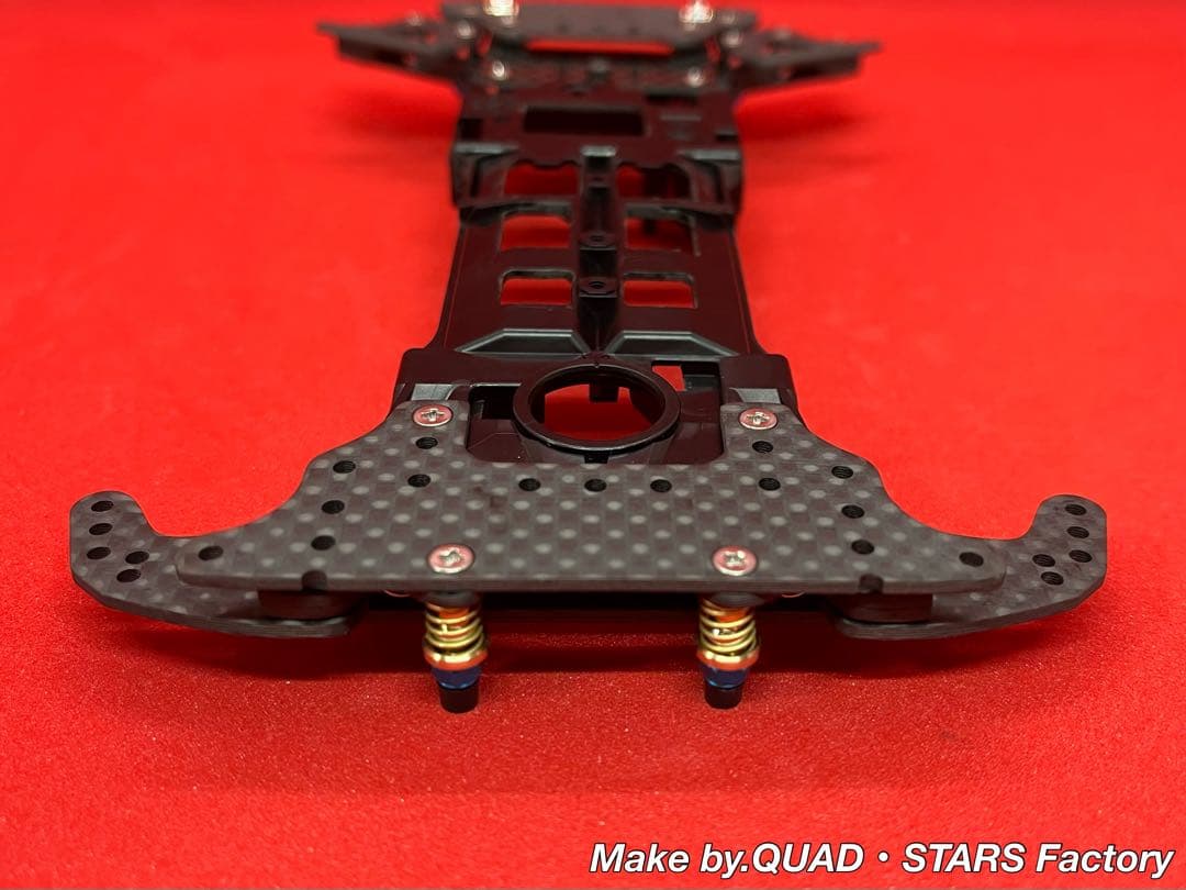 【ミニ四駆・S2用】2軸ATピボット＋1軸アンカー＋リヤスキッド　ブラックアウト