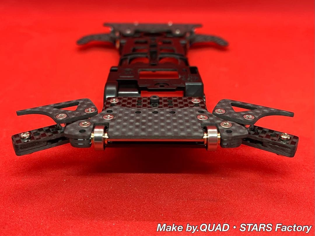 【ミニ四駆・S2用】2軸ATピボット＋1軸アンカー＋リヤスキッド　ブラックアウト