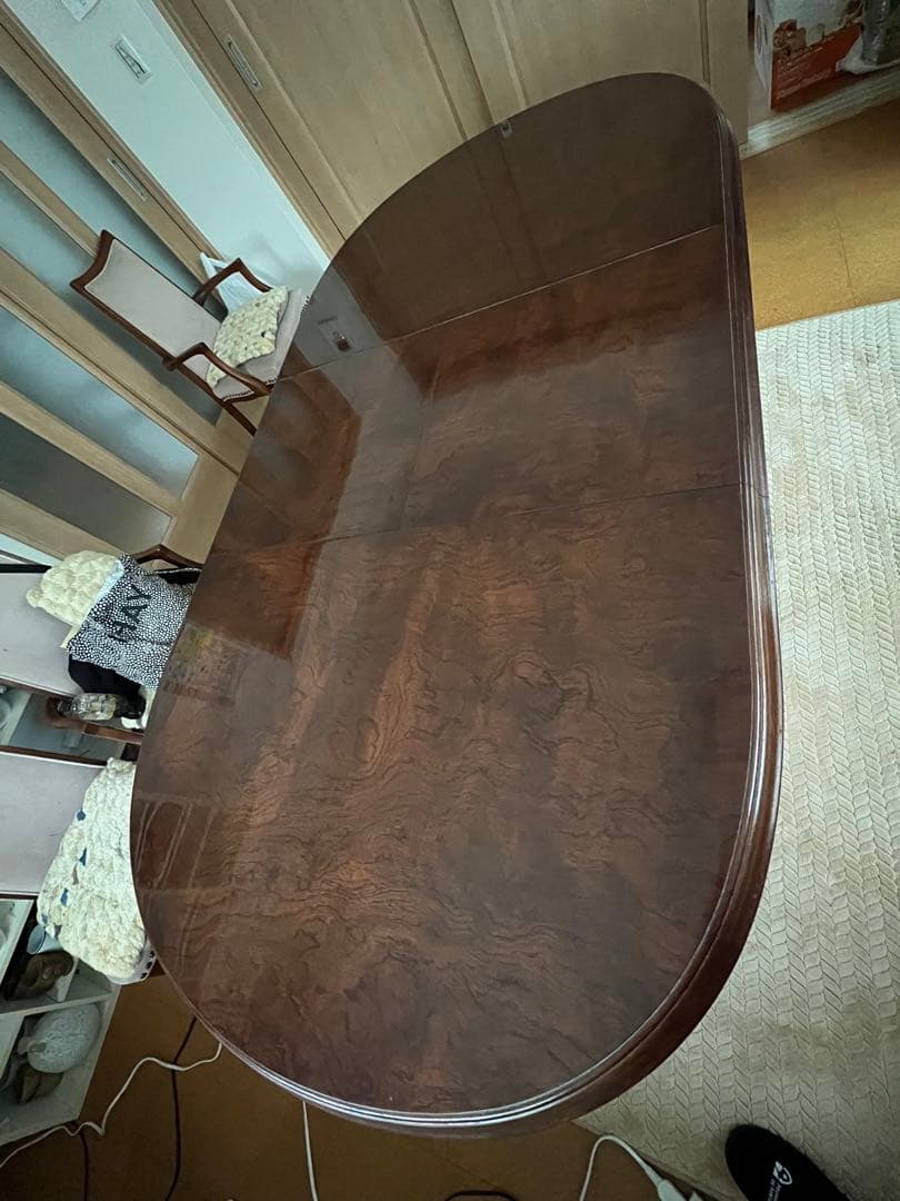 マルニ木工　エクステンションダイニングテーブル　オーバル　引取り可