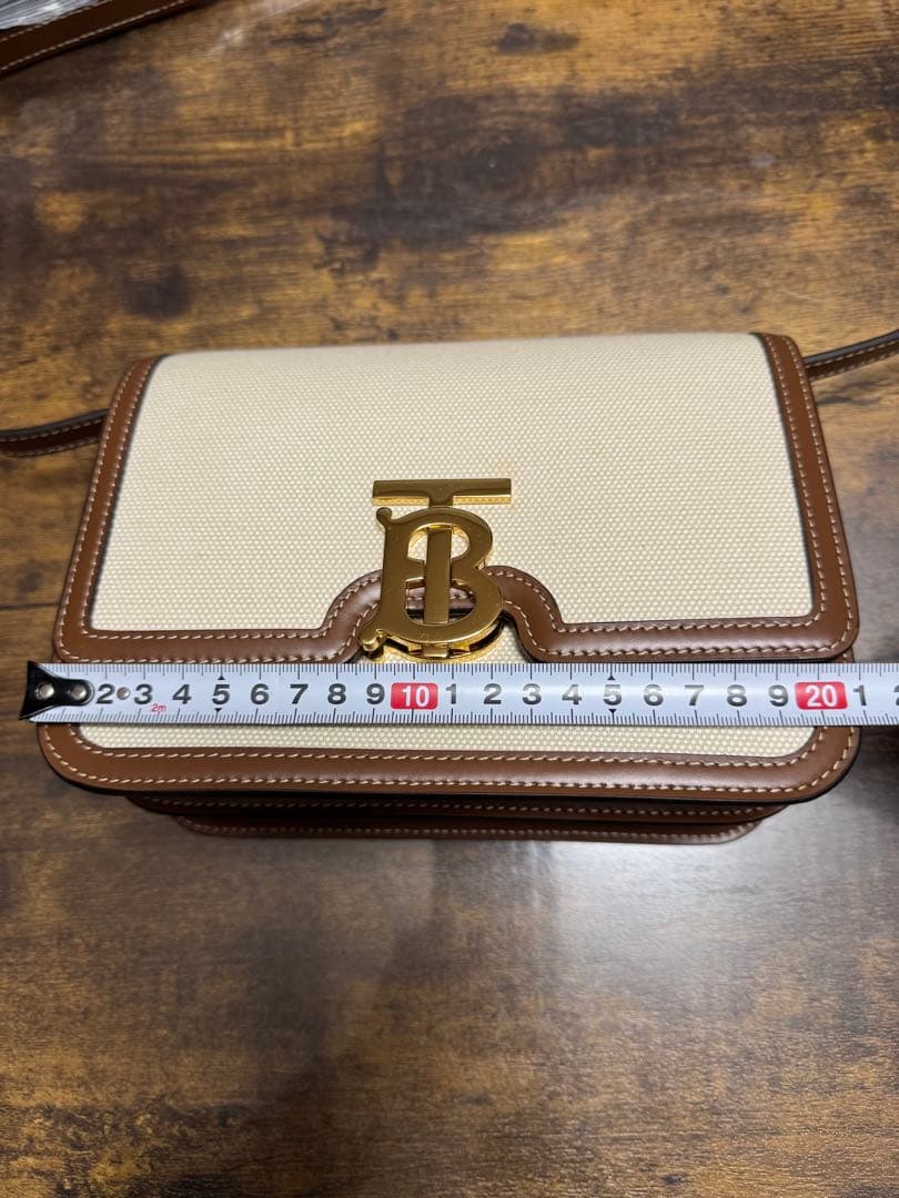 Burberry TB スモール ショルダーバッグ（キャンバス＆レザー）