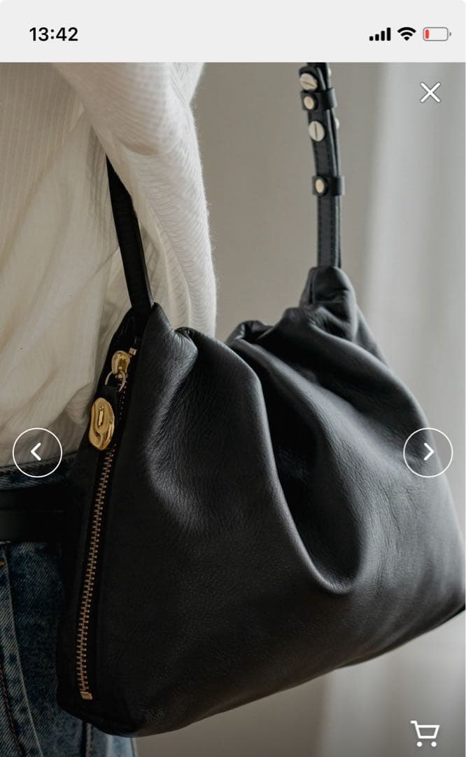 ワンハンドルバッグ　黒　牛革　日本製　ジェメイル