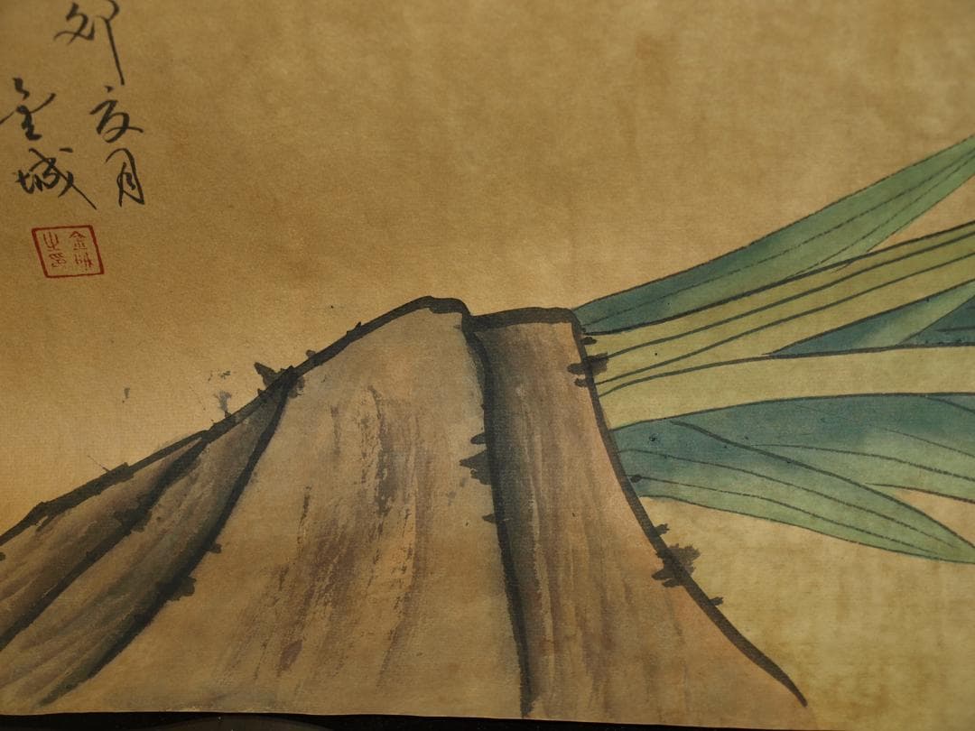 骨董市仕入れ品 中国清時代の掛軸 肉筆保証BD090A2-4