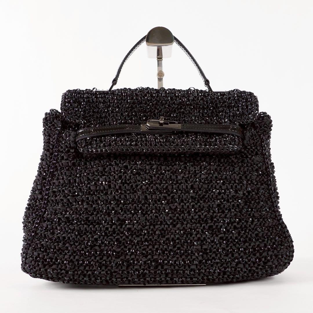 【極美品✨】アンテプリマ 保存袋付き ハンドバッグ ワイヤーバッグ ブラック