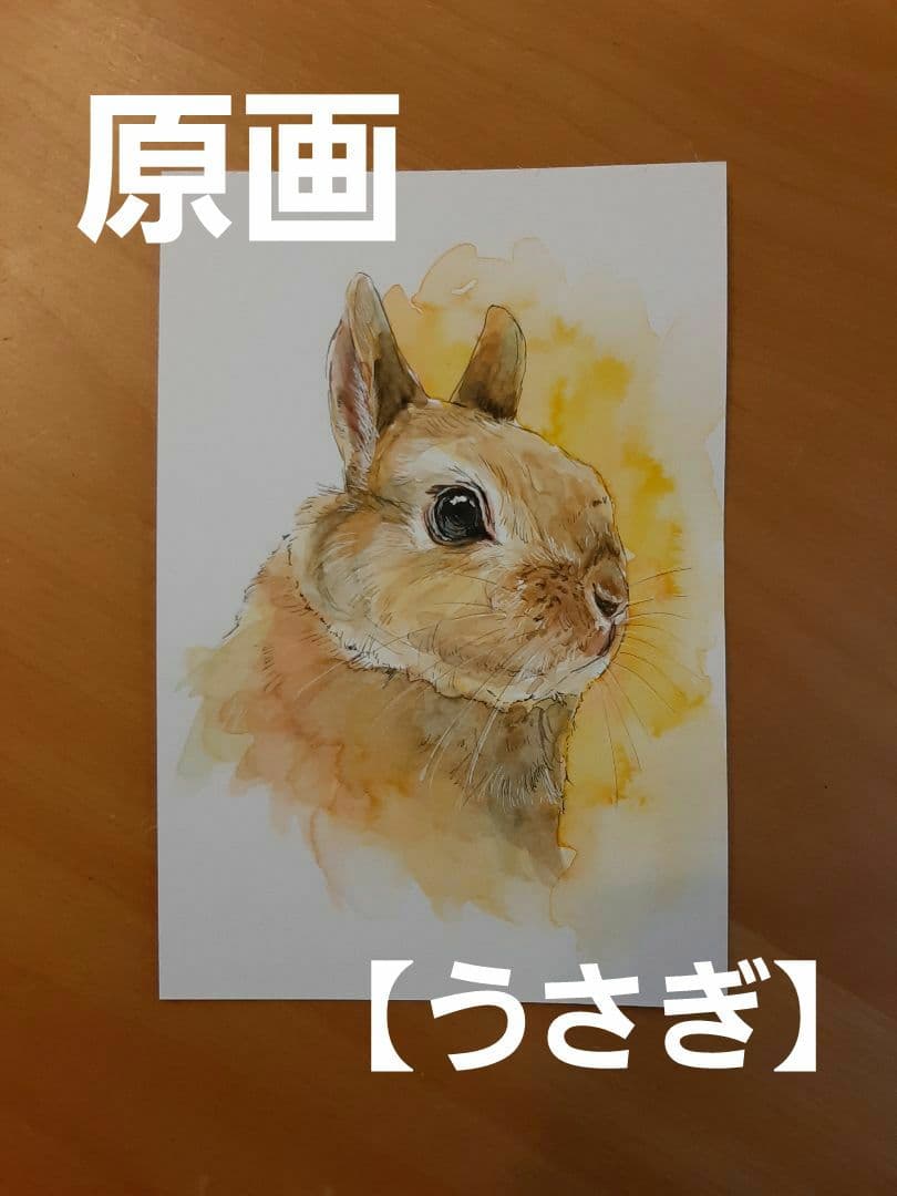 【うさぎ】手描きイラスト 原画 《1245》