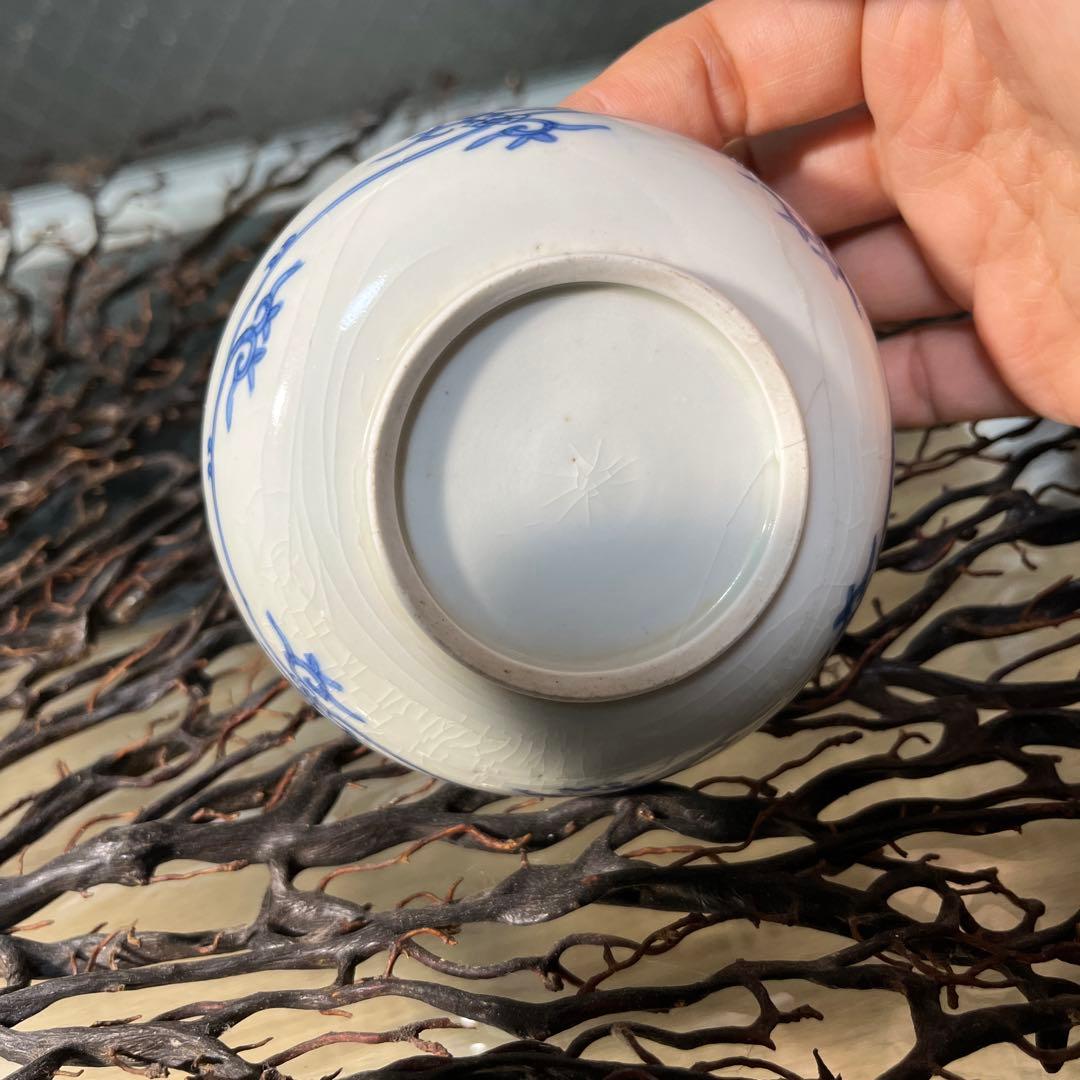 骨董　古伊万里　九谷　古染付　希少　鮎　遊魚　図案　豆皿　※難あり、参考品用