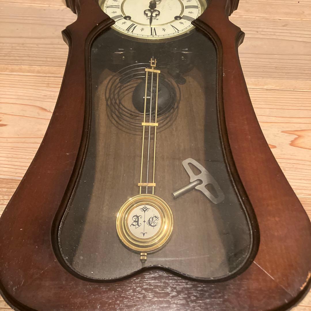 振り子時計 5390 壁掛け ゼンマイ式 高性能クロック 愛知時計