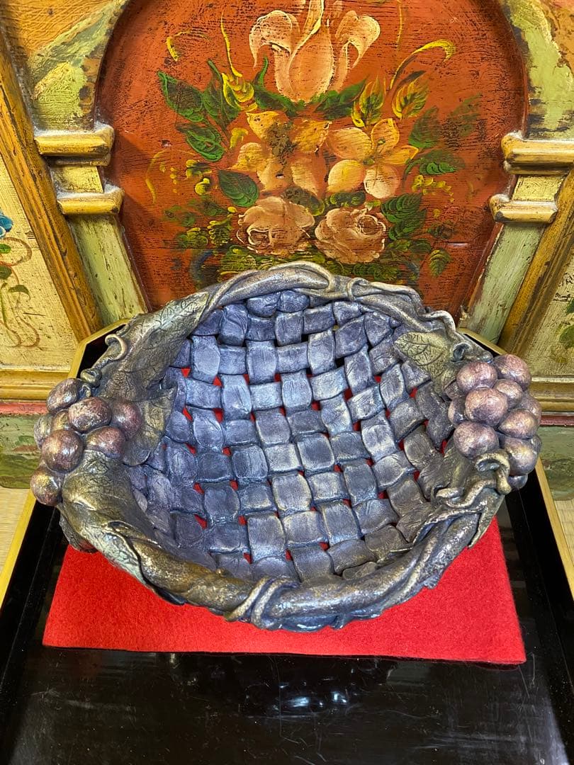 クレイクラフト葡萄の入れ物ハンドメイド