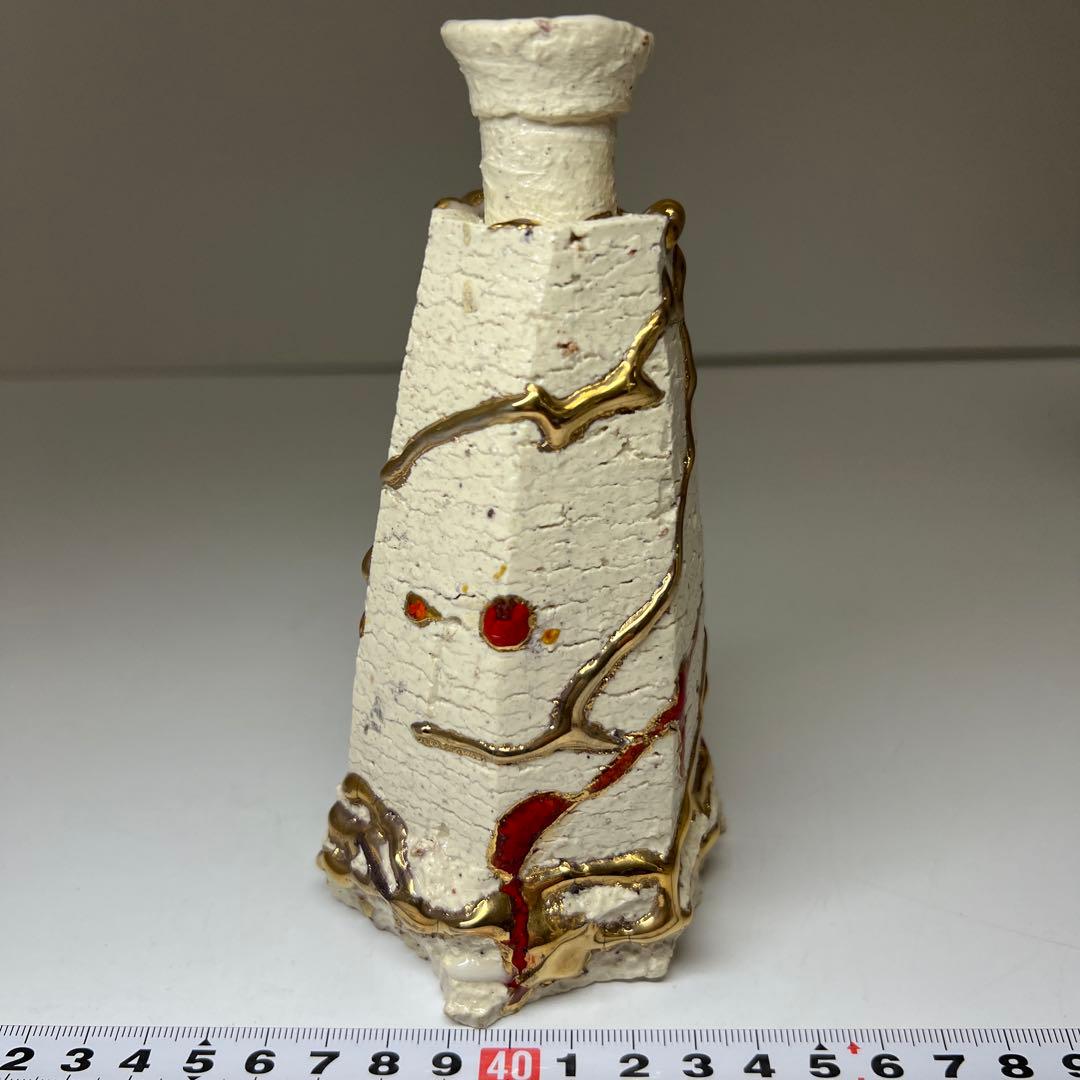 市川透　葉隠粉引徳利　共箱　高さ約15㎝　東Y7-1010☆2Fトヒカコ