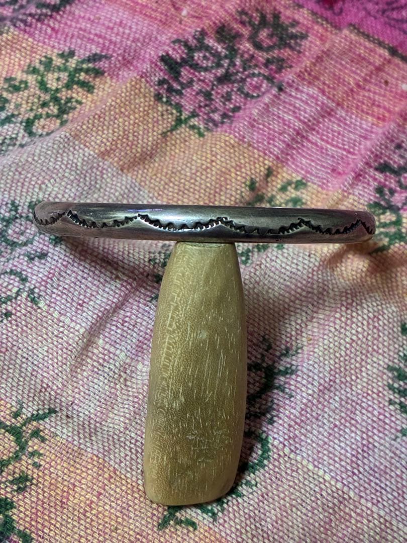 Tahe starling Indian銀古いバングル渋いstamp