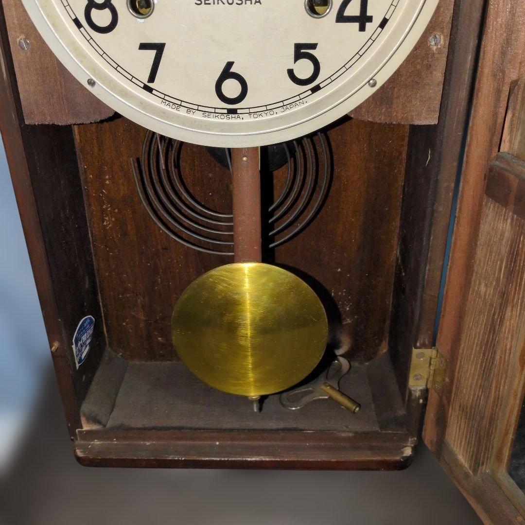 SEIKOSHA 柱時計　愛知時計セットレトロ　ボンボン時計　ゼンマイ式