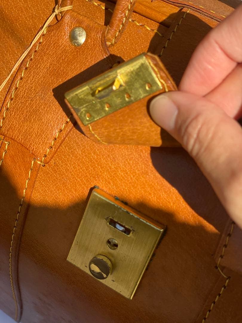 ドクターズバッグ ダレスバッグ 本革 アンティーク 未使用 経年劣化