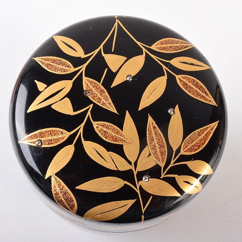 茶道具　越前塗　佐々木麗峰作　利休伝来写　笹蒔絵　中棗　共箱　V　7133