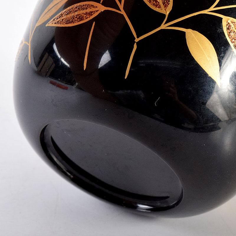 茶道具　越前塗　佐々木麗峰作　利休伝来写　笹蒔絵　中棗　共箱　V　7133