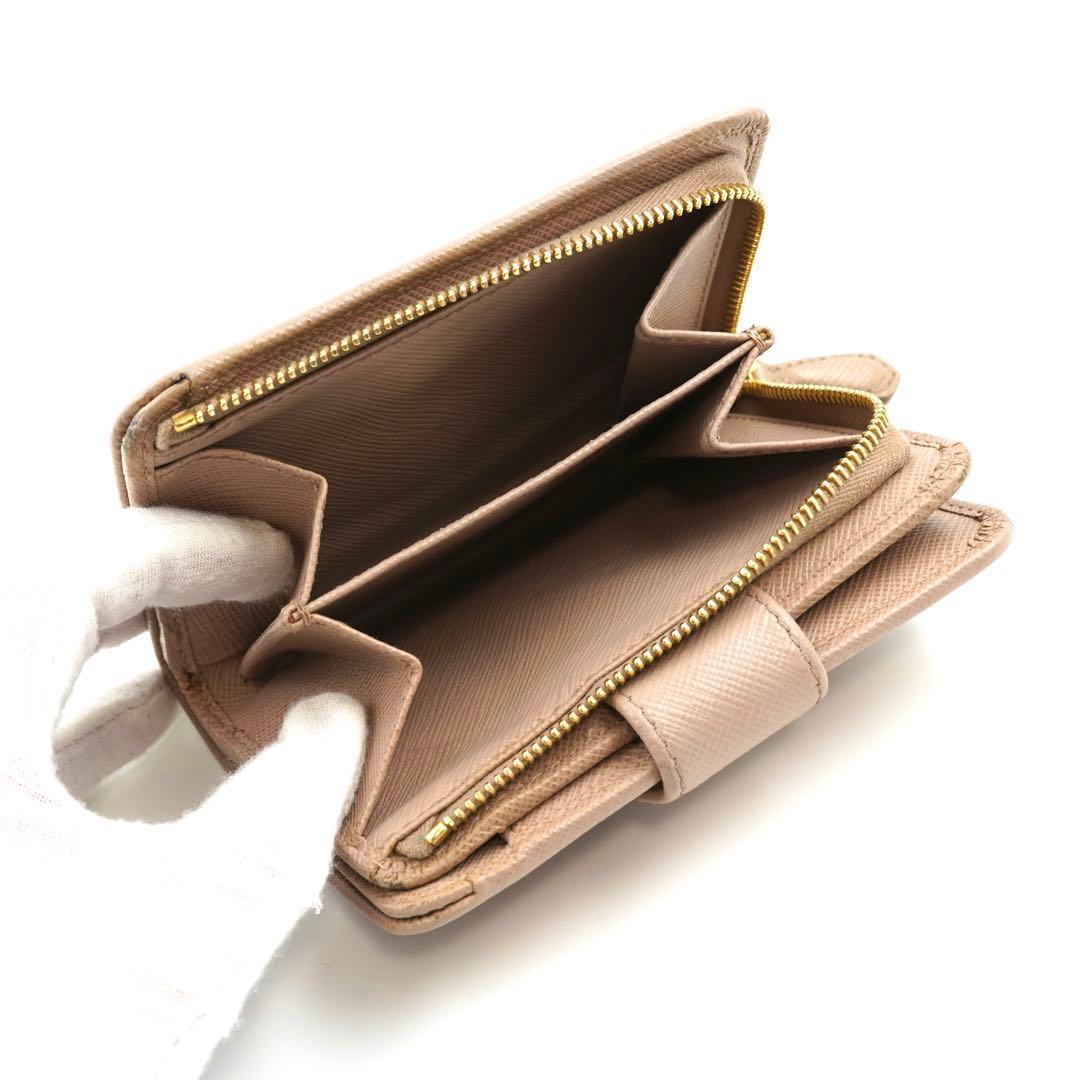 ✨新品未使用✨ PRADA ミニ財布 サフィアーノ アイコン ベルト 折り