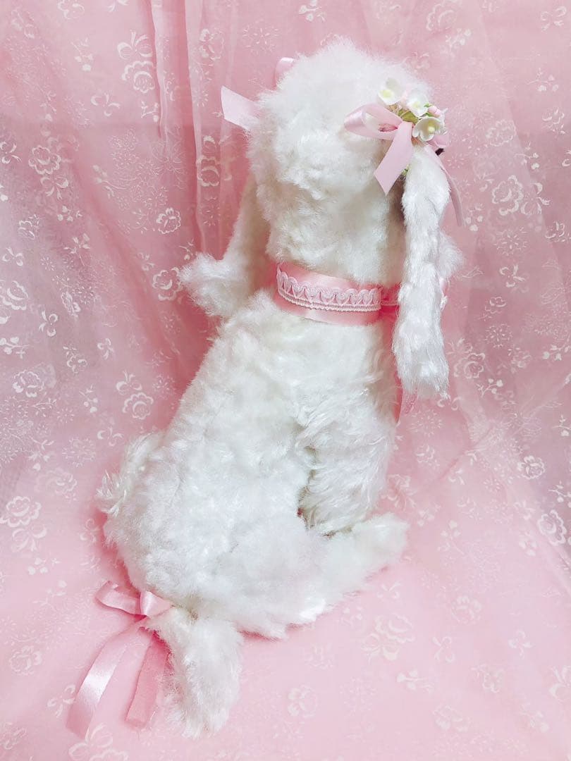 Rushton 1950s ラシュトン社ホワイトプードルぬいぐるみ ピンク
