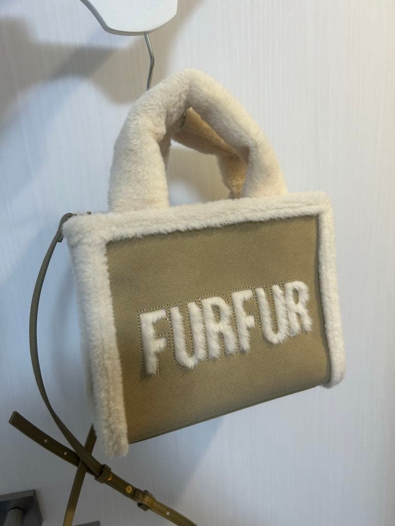 FURFUR ムートンロゴトート　ベージュ