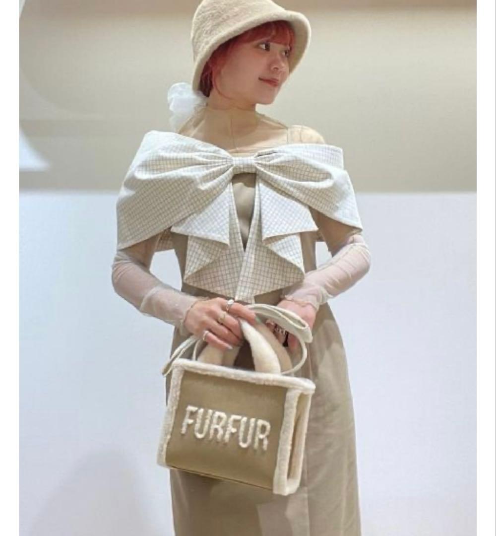 FURFUR ムートンロゴトート　ベージュ